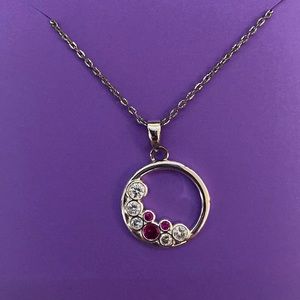 Disney pink and sliver mickey necklace